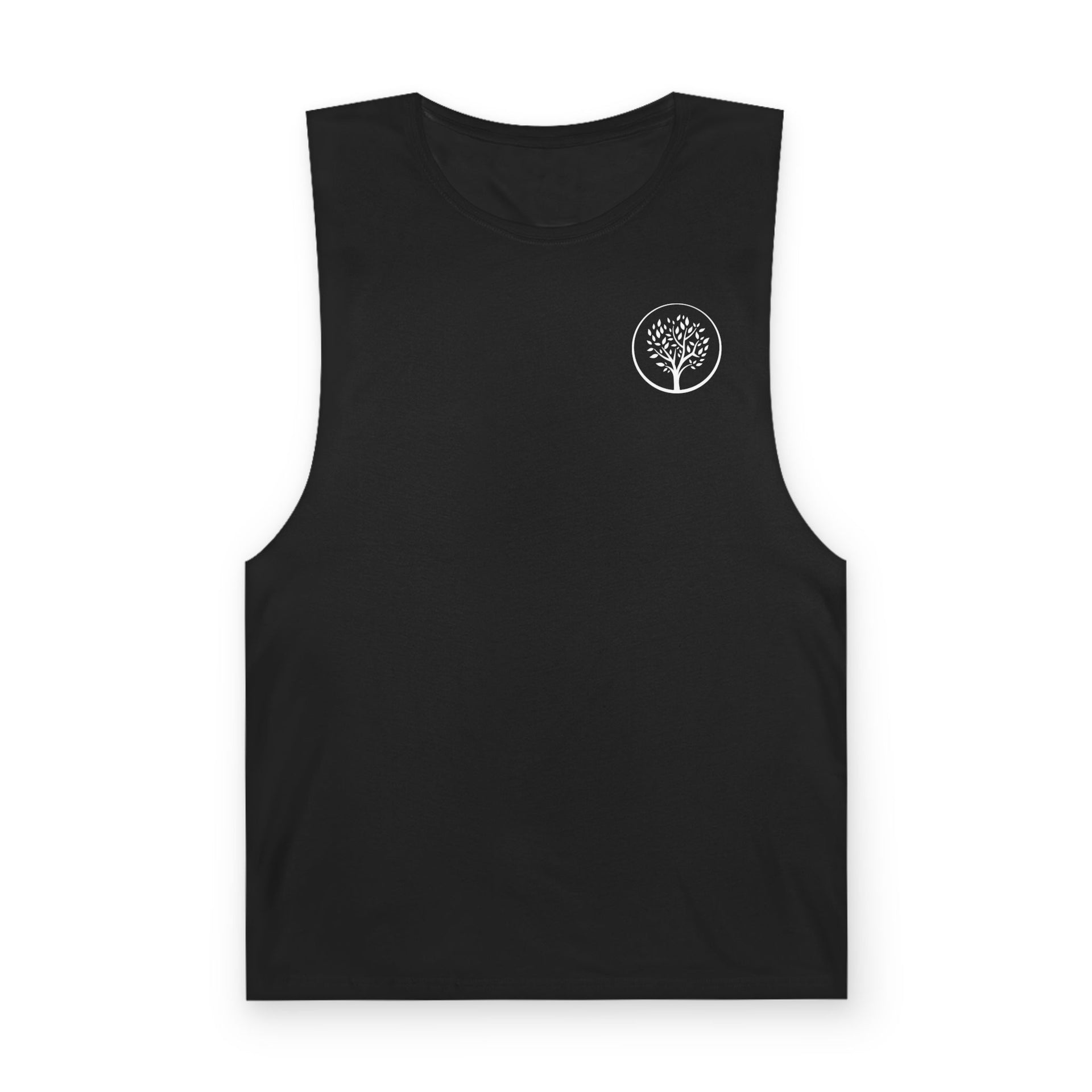 Minimal Tree Circle Tank Top — Simple Nature Graphic Sleeveless Shirt