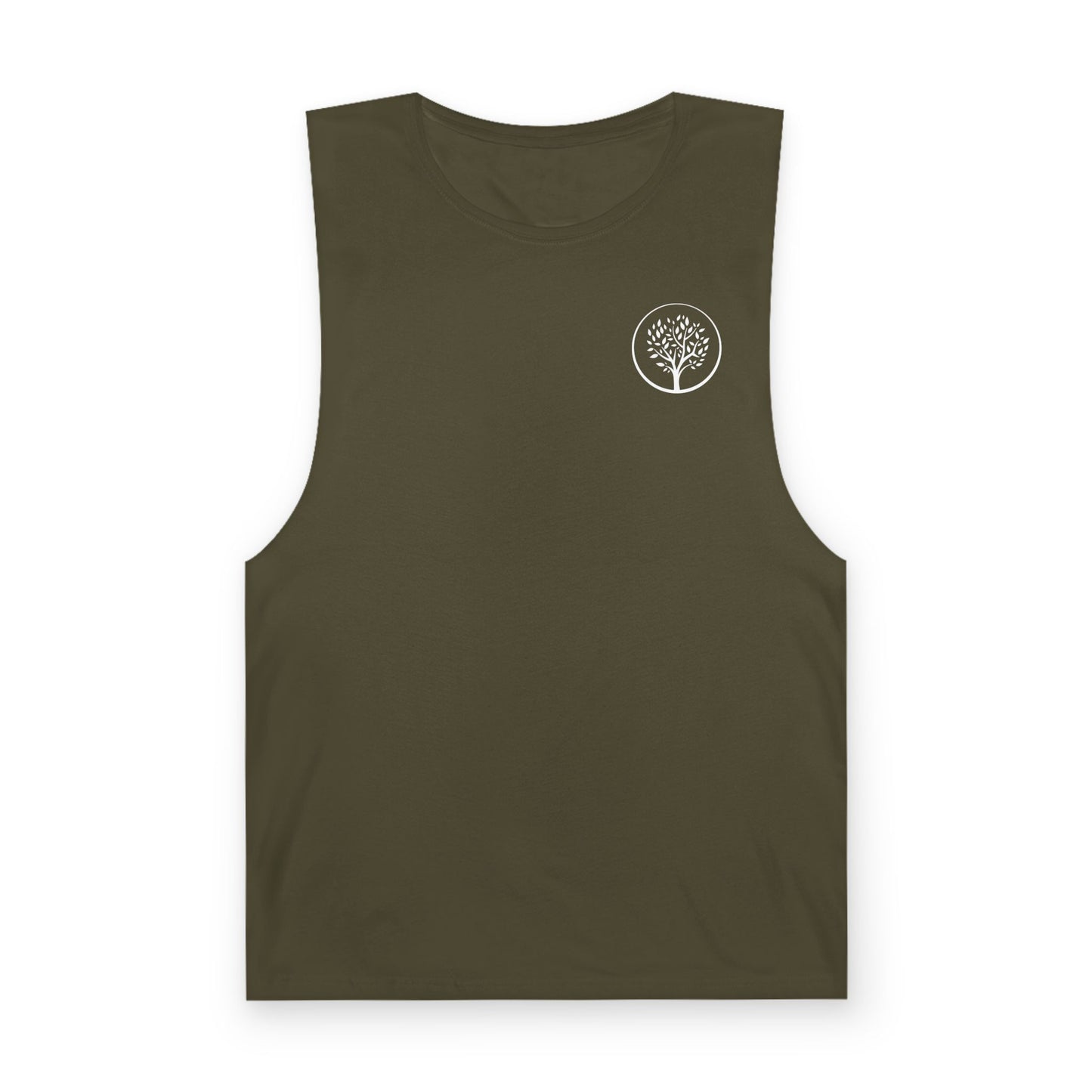 Minimal Tree Circle Tank Top — Simple Nature Graphic Sleeveless Shirt