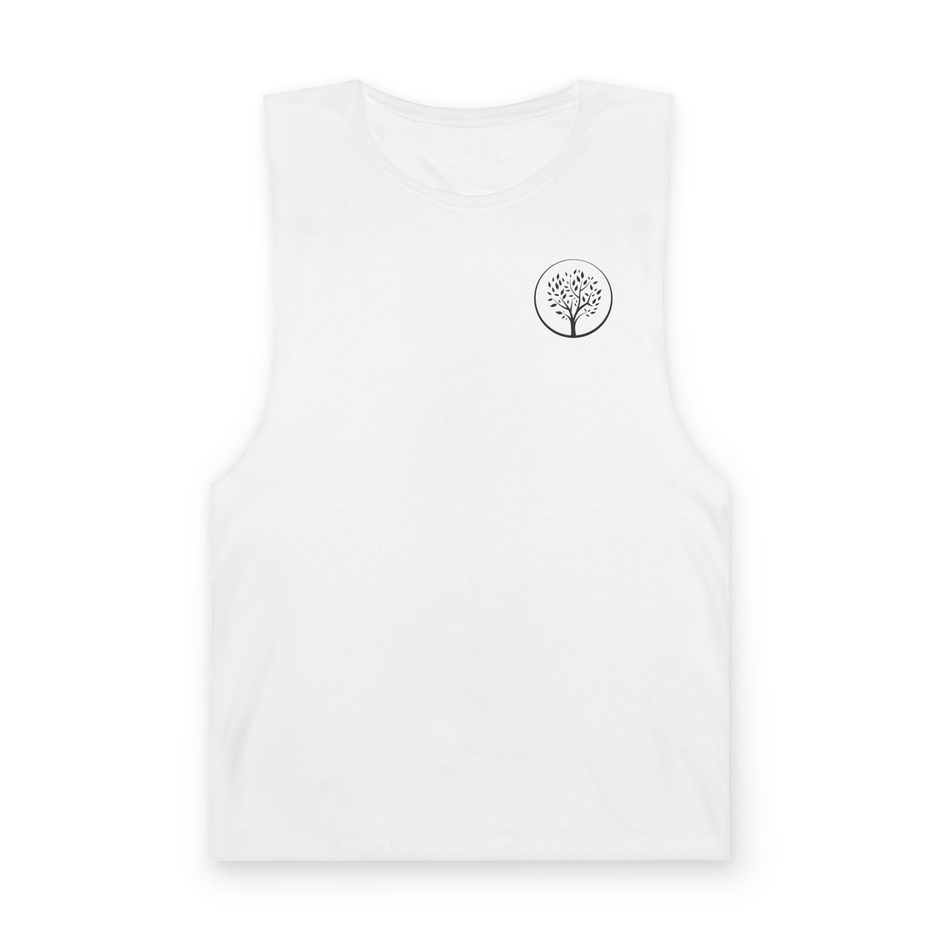 Minimal Tree Circle Tank Top — Simple Nature Graphic Sleeveless Shirt
